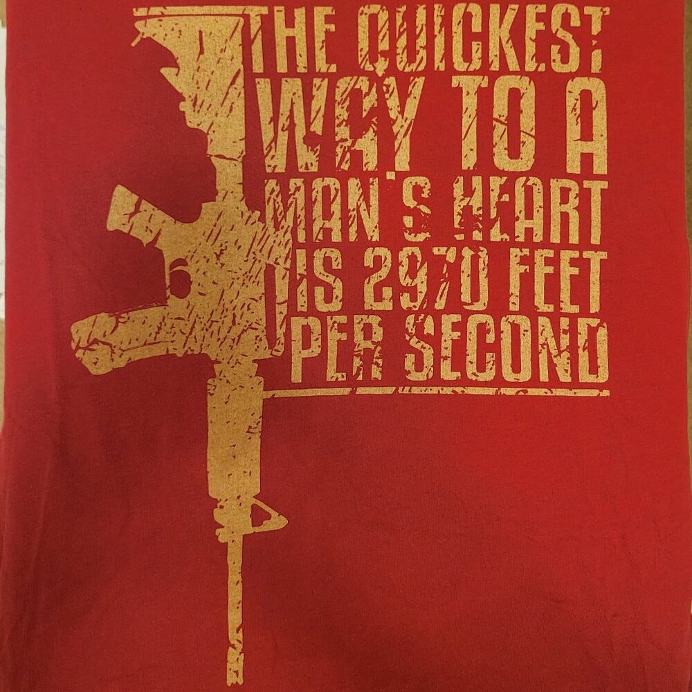 Grunt Style The Quickest Way to a Man's Heart Shirt (Size Large)